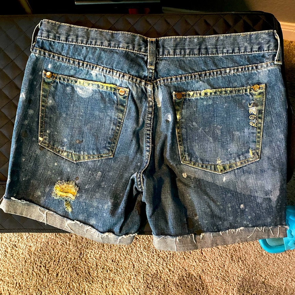 Graffiti denim shorts